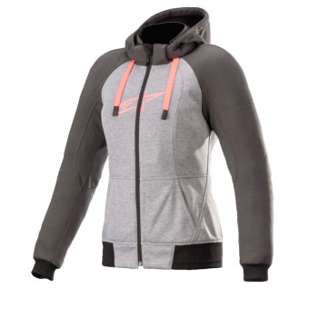 Motorradjacke Alpinestars Stella Chrome Sport Hoodie Grey Tar Diva Pink