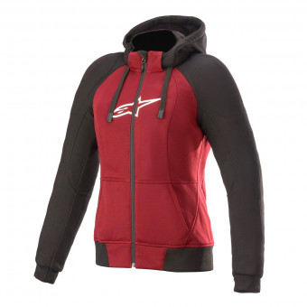 Motorradjacke Alpinestars Stella Chrome Sport Hoodie Jasper Red Black White