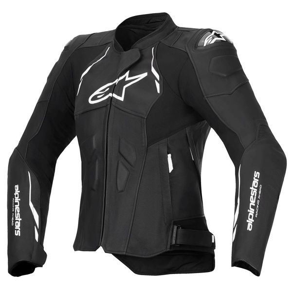 Motorradjacke Alpinestars Stella Dusk Leather Black White Motorradjacke Alpinestars Stella Dusk Leather Black White