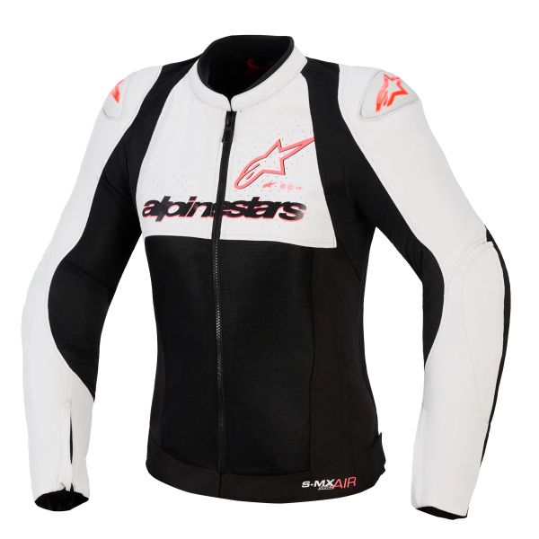 Motorradjacke Alpinestars Stella Smx Air Ice Gray Black Coral Fluo