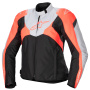 Motorradjacke Alpinestars Stella T-Jaws V4 WP Black Ice Gray Fluo Coral