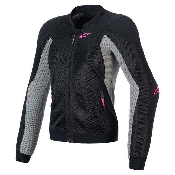 Motorradjacke Alpinestars Stella Troop Air Black Ash Gray Pink Fluo Motorradjacke Alpinestars Stella Troop Air Black Ash Gray Pink Fluo