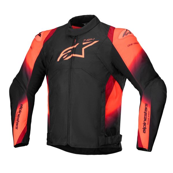 Motorradjacke Alpinestars T-SP 1 V2 Waterproof Black Red Fluo Motorradjacke Alpinestars T-SP 1 V2 Waterproof Black Red Fluo