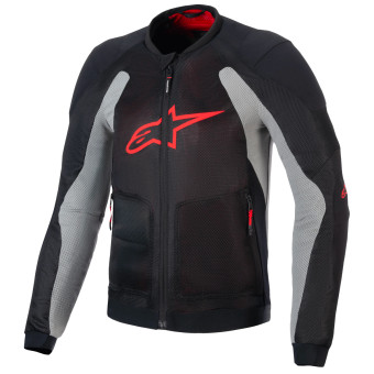 Motorradjacke Alpinestars Troop Air Black Ash Gray Bright Red
