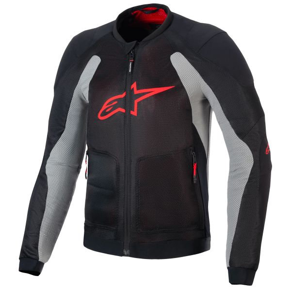 Motorradjacke Alpinestars Troop Air Black Ash Gray Bright Red Motorradjacke Alpinestars Troop Air Black Ash Gray Bright Red