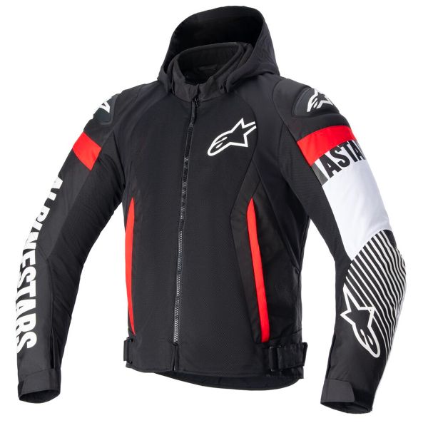 Motorradjacke Alpinestars Zaca Air Black White Red Fluo Motorradjacke Alpinestars Zaca Air Black White Red Fluo