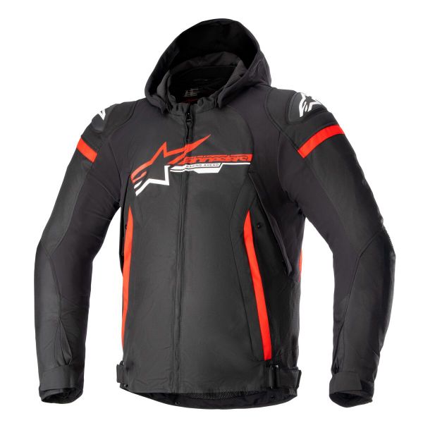 Motorradjacke Alpinestars Zaca Waterproof Black Bright Red White Motorradjacke Alpinestars Zaca Waterproof Black Bright Red White