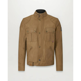 Motorradjacke Belstaff Brooklands Jacket Wax 8oz Sand