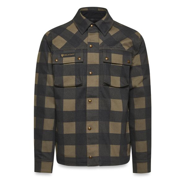 Motorradjacke Belstaff Hemd Mansion Olive Black