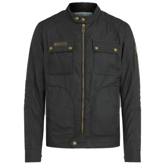 Motorradjacke Belstaff Roberts Coton Wax Black Motorradjacke Belstaff Roberts Coton Wax Black