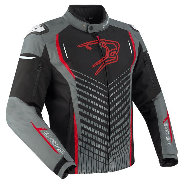 Motorradjacke Bering Gang Black Grey Red
