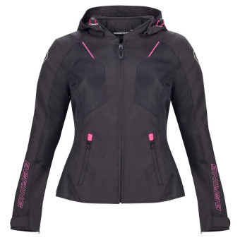 Motorradjacke Bering Lady Wing Schwarz Fuschia