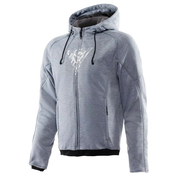 Motorradjacke Dainese Bovisa Safety Hoodie Full Zip Grey Melange Black