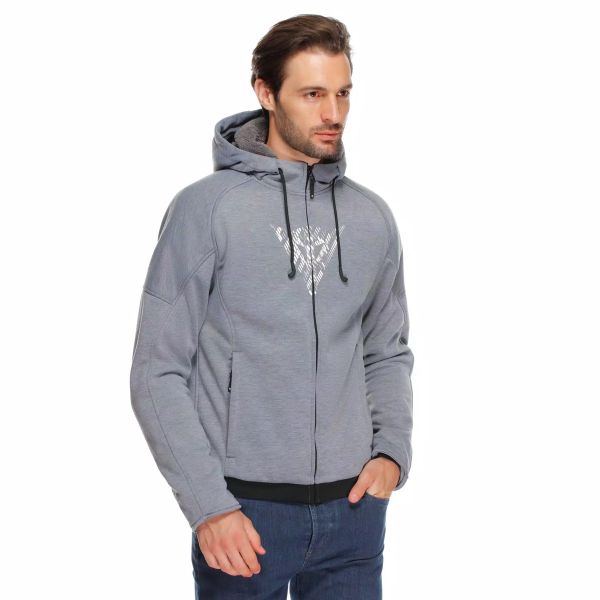Dainese Bovisa Safety Hoodie Full Zip Grey Melange Black