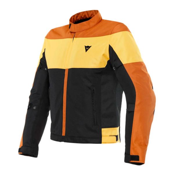 Motorradjacke Dainese Elettrica Air Tex Black Leather Brown Mineral