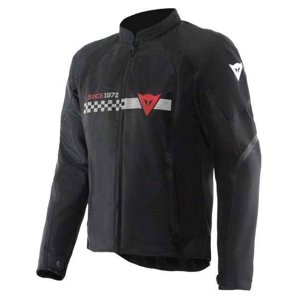 Motorradjacke Dainese Herosphere Air Tex Black White Stripes Red