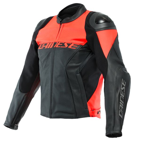 Motorradjacke Dainese Racing 4 Perforated Black Fluo Red