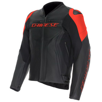 Motorradjacke Dainese Racing 5 Leather Black Red Fluo