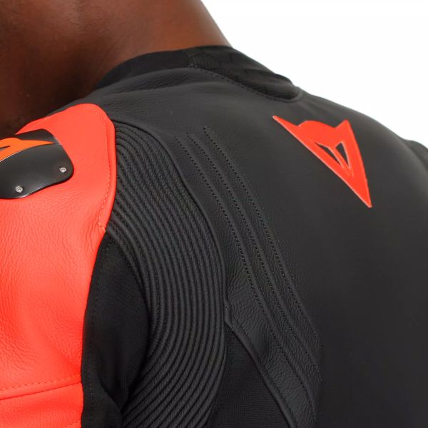 Dainese Racing 5 Leather Black Red Fluo