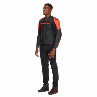 Dainese Racing 5 Leather Black Red Fluo