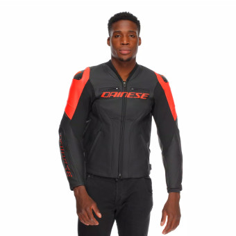Dainese Racing 5 Leather Black Red Fluo