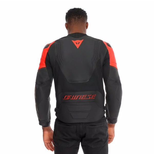 Dainese Racing 5 Leather Black Red Fluo