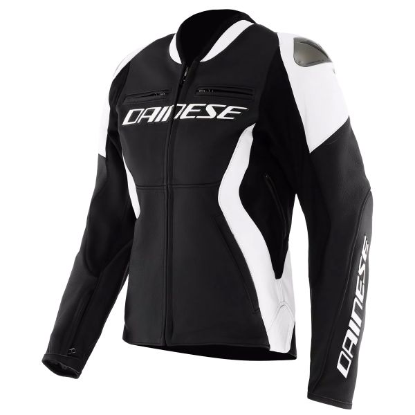 Motorradjacke Dainese Racing 5 Leather Woman Black White