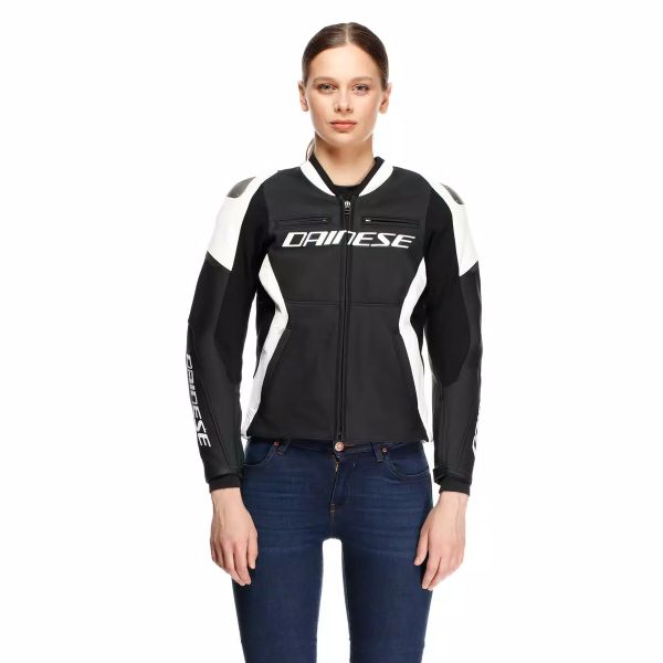 Dainese Racing 5 Leather Woman Black White