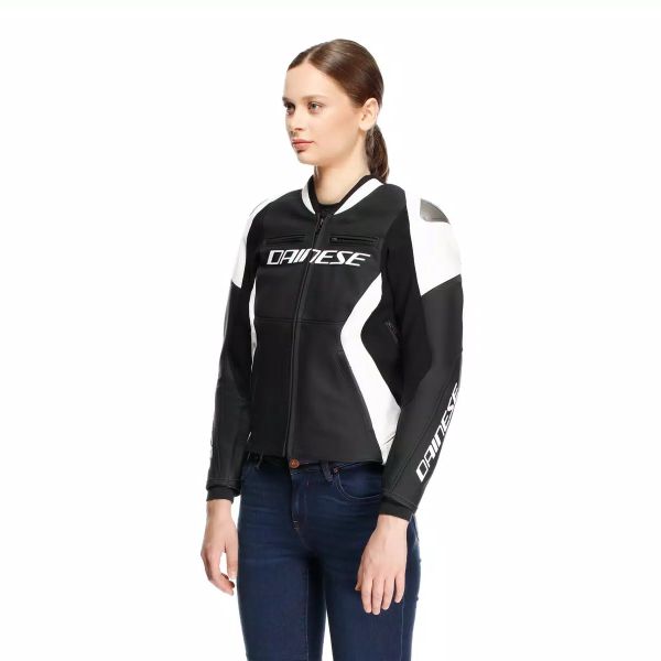 Dainese Racing 5 Leather Woman Black White