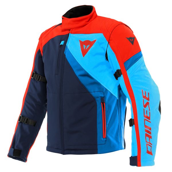 Motorradjacke Dainese Ranch Gore-Tex Black Iris Lava Red Light Blue