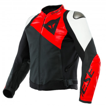 Motorradjacke Dainese Sportiva Black Matt Lava Red White