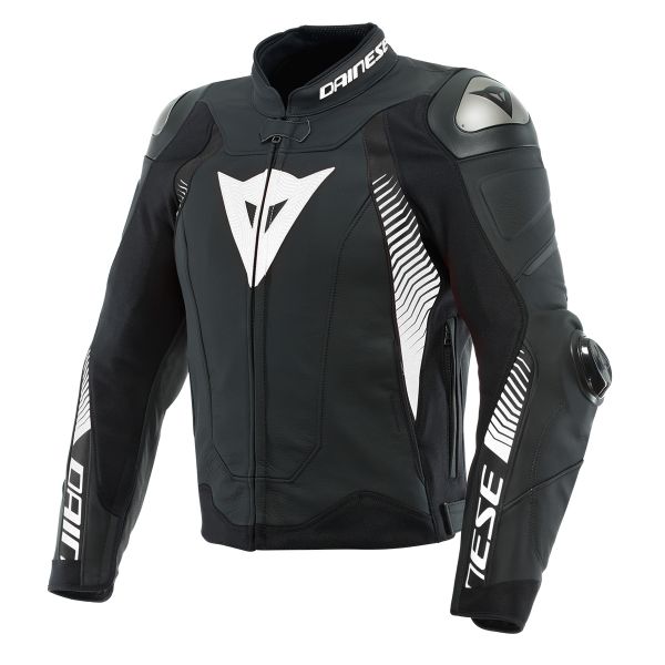 Motorradjacke Dainese Super Speed 4 Leather Black Matt White