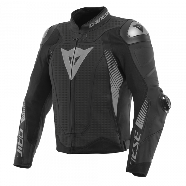 Motorradjacke Dainese Super Speed 4 Leather Perf Black Matt Charcoal Grey