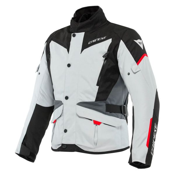 Motorradjacke Dainese Tempest 3 D-Dry Glacier Grey Black Lava Red Motorradjacke Dainese Tempest 3 D-Dry Glacier Grey Black Lava Red