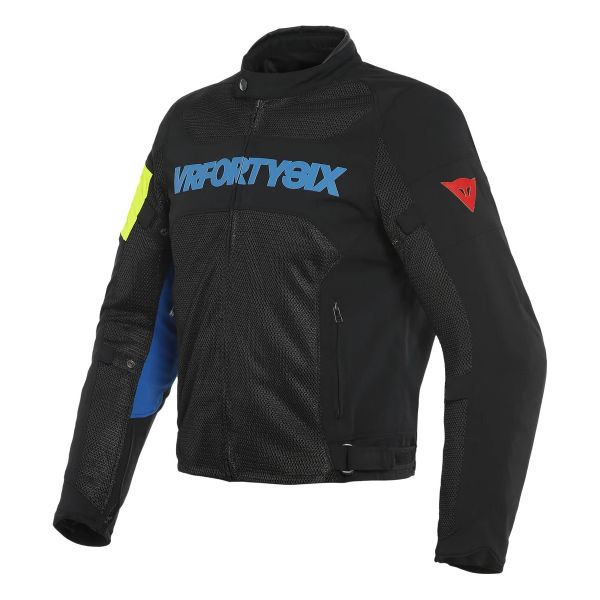 Motorradjacke Dainese VR46 Grid Air Black Princess Blue Fluo Yellow