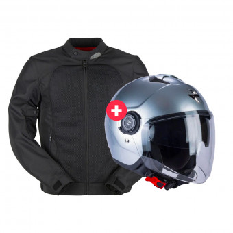 Motorradjacke Furygan Genesis Mistral Evo 2 Black + Exo City Silver