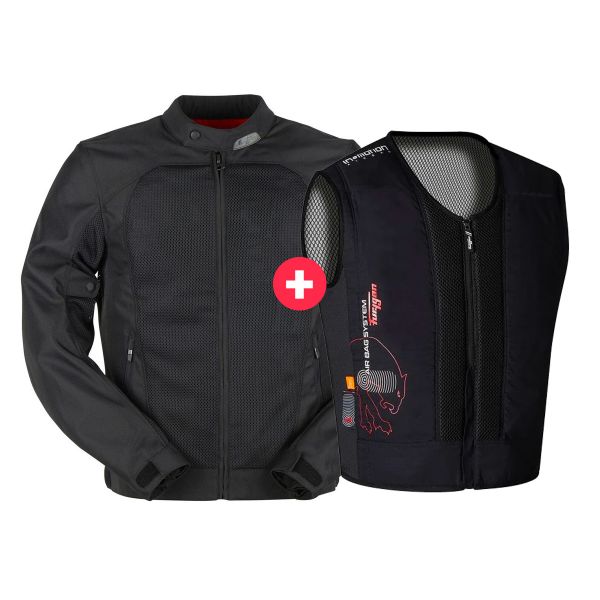 Airbag Furygan Genesis Mistral Evo 2 Black + Airbag Waistcoat Back Protector D3O