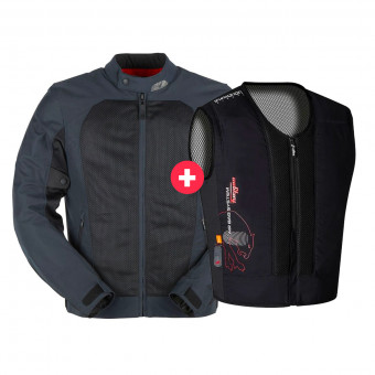 Airbag Furygan Genesis Mistral Evo 2 Blue Black + Airbag Waistcoat Back Protector D3O