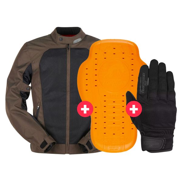 Motorradjacke Furygan Genesis Mistral Evo2 Brown Black+Back Protector D3O Viper Level2+Jet D3O