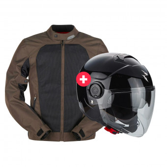 Motorradjacke Furygan Genesis Mistral Evo 2 Brown Black + Exo City Black