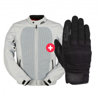 Motorradjacke Furygan Genesis Mistral Evo 2 Pearl + Jet D3O Black