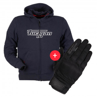 Motorradjacke Furygan Luxio Evo Blue + Jet D3O Black