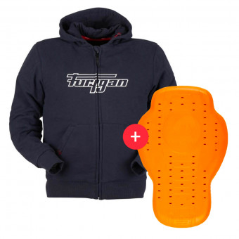 Motorradjacke Furygan Luxio Evo Blue + Back Protector D3O Viper Level 2