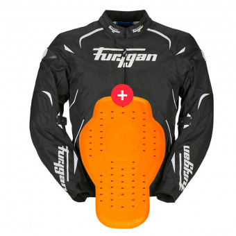 Motorradjacke Furygan Narval Black White + Back Protector D3O Viper Level 2