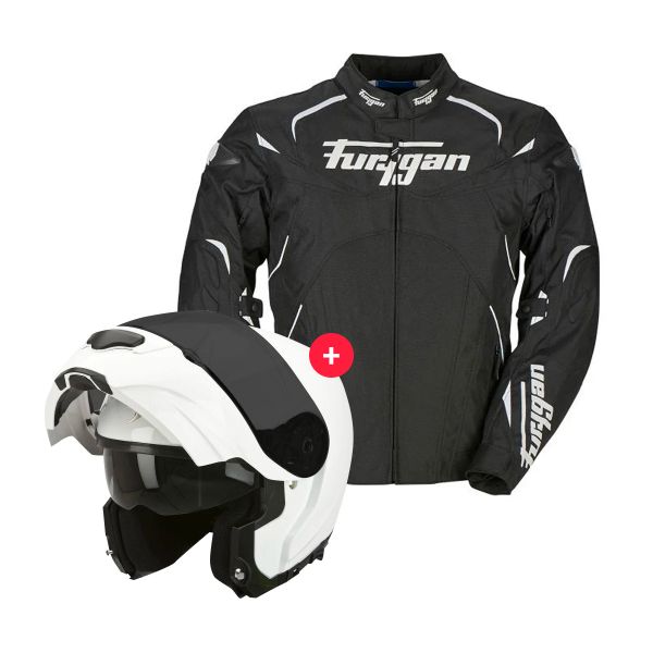 Motorradjacke Furygan Narval Black White + EXO 3000 Air White