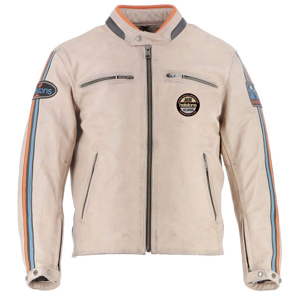 Motorradjacke Helstons Ace 10 Years Leather Rag Beige Motorradjacke Helstons Ace 10 Years Leather Rag Beige