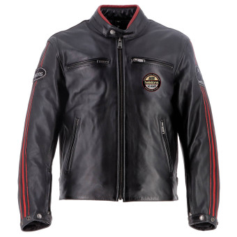 Motorradjacke Helstons Ace 10 Years Leather Rag Black