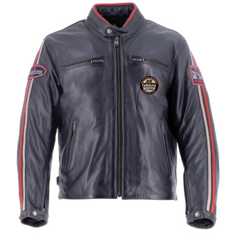 Motorradjacke Helstons Ace 10 Years Leather Rag Blue