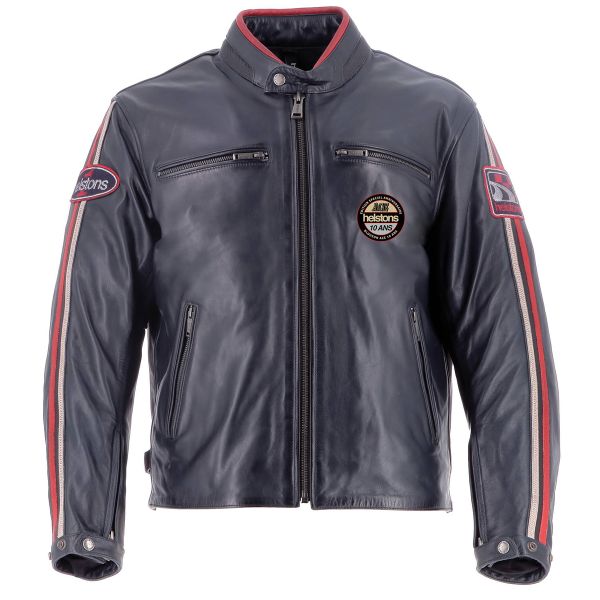 Motorradjacke Helstons Ace 10 Years Leather Rag Blue Motorradjacke Helstons Ace 10 Years Leather Rag Blue