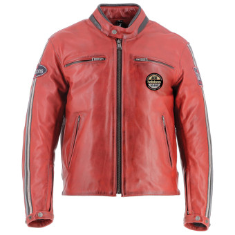 Motorradjacke Helstons Ace 10 Years Leather Rag Red